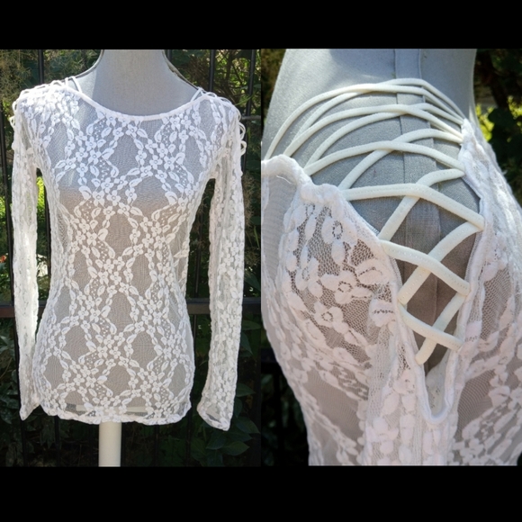 Intimately Free People white lace top size small - Picture 2 of 10